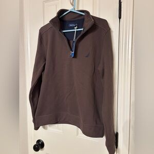 Nautica Men's Dark Brown Zip-Up Sweater
